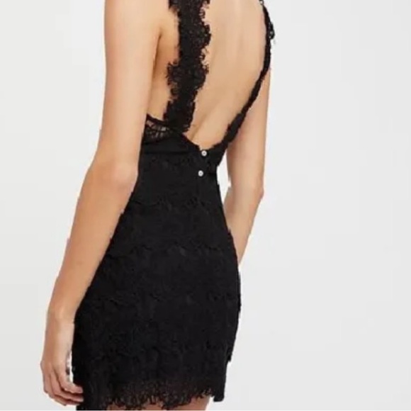 Free People Intimately night moves midnight elegant black lace mini dress (NWT) - Picture 6 of 10